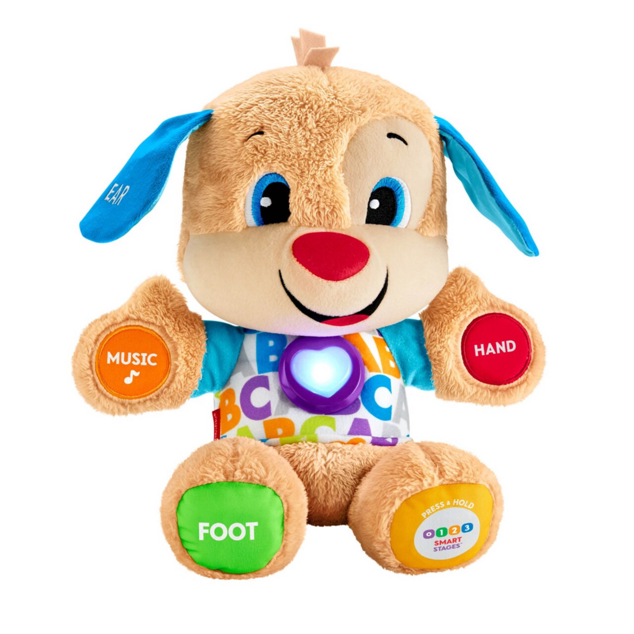 Laugh & Learn Fisher-Price Plush Puppy Baby Toy With Smart Stages Learning Content And Lights, Laugh and Learn